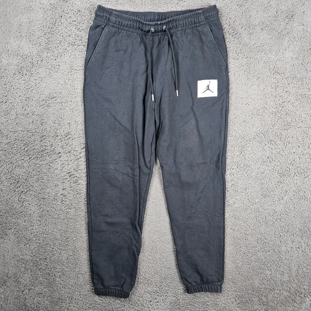 Jordan Flight Men's French Terry Joggers Black Pants‎ DQ7468-010 Size Large